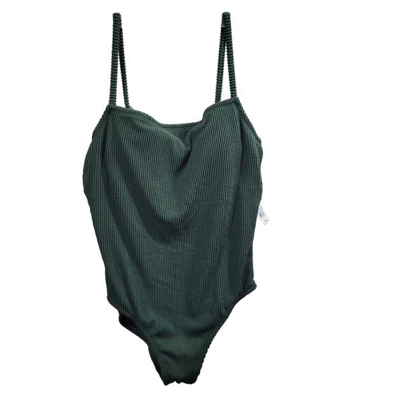 Kona Sol Women's Green Ribbed One Piece NWT Swim Suit Size XL(16) 5625-1123 - Picture 6 of 6